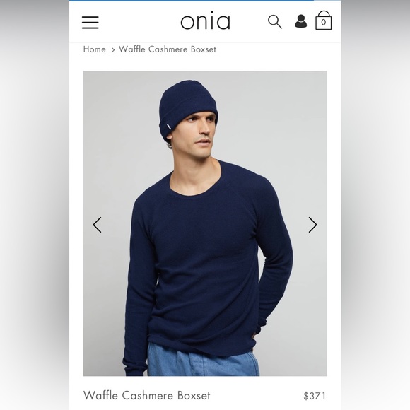 Onia men’s cashmere set - Deep Navy - Picture 1 of 5